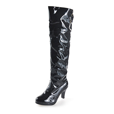 Women Shoes Platform Chunky Heel Knee High Boots With Lace-up Mo