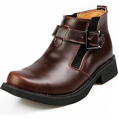 Men Shoes Fashion Boots Flat Heel Leather Boots with Buckle More
