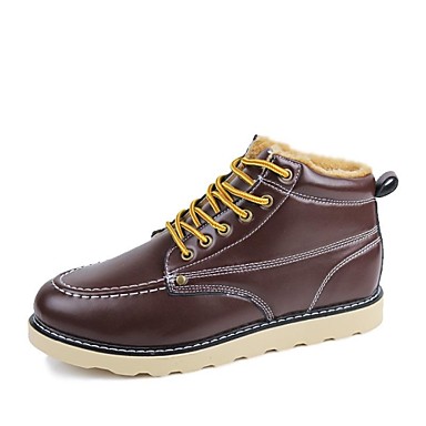 Men Shoes Round Toe Low Heel Patent Leather Ankle Boots Shoes Mo