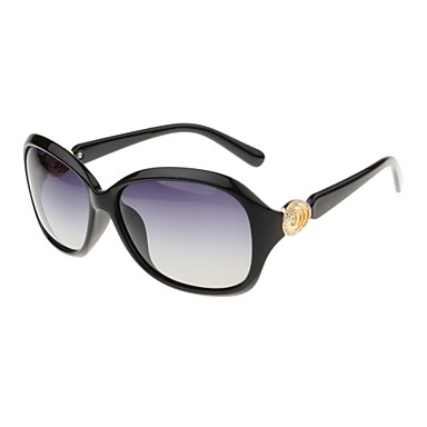 Polarized Women Oversized Mixed Materials Retro Sunglasses