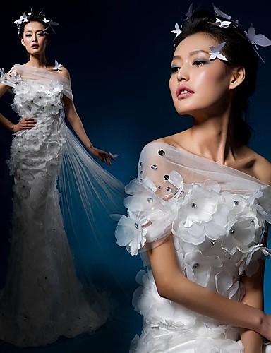 Trumpet Mermaid Off-the-shoulder Court Train Organza Wedding Dre Trumpet Mermaid Off-the-shoulder Court Train Organza Wedding Dre