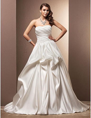 Ball Gown Sweetheart Chapel Train Satin Wedding Dress Ball Gown Sweetheart Chapel Train Satin Wedding Dress